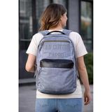 Old Cotton Cargo Sırt Çantası Kanvas Kumaş Unisex Günlük Okul Seyahat Laptop Çantası Gri