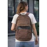 Old Cotton Cargo Sırt Çantası Kanvas Kumaş Unisex Günlük Okul Seyahat Laptop Çantası Kahverengi