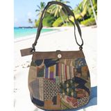Old Cotton Cargo Vintage Salaş Çok Renkli Organik Disayn Cotton Günlük Omuz Plaj Çantası 32X32,5CM - 32 x 32,5 cm - Kahverengi