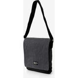 Old Cotton Cargo Western Bag Kanvas ve Deri Unisex Laptop Tablet Postacı Omuz Çantası - Antrasit