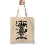 Old Fashioned Vintage Movie Camera Bez Çanta Uzun Saplı - Açık Bej - 40 X 40