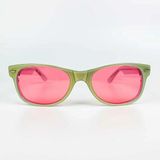 Old Space Vintage Vintage Güneş Gözlüğü – 1990 Retro Mint Kemik Çerçeve & Pembe Polarize Camlı Gözlük OSV687