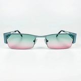 Old Space Vintage Vintage Güneş Gözlüğü – 2000’LER Retro - Metal Çerçeve, Yeşil-Pembe Degrade Cam - Yeşil - Pembe
