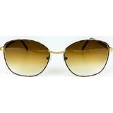 Old Space Vintage Vintage Güneş Gözlüğü – 80’ler Retro – Desenli Gold Metal Çerçeve, Kahverengi Degrade Cam