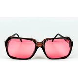 Old Space Vintage Vintage Güneş Gözlüğü – 80'ler Retro – Kemik Çerçeve, Pembe Polarize Cam