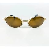 Old Space Vintage Vintage Güneş Gözlüğü – 90’lar Retro – Gold Metal Çerçeve, Kahverengi Cam