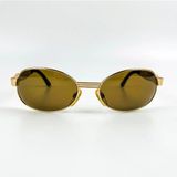 Old Space Vintage Vintage Güneş Gözlüğü – 90’lar Retro Gözlük – Gold Metal Çerçeve, Kahverengi Cam