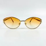 Old Space Vintage Vintage Güneş Gözlüğü – 90’lar Retro Gözlük – Gold Metal Çerçeve, Turuncu Degrade Cam