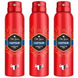 Old Spice Captain 3x150 ml Sprey Deodorant
