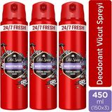 Old Spice Night Panther Erkek Sprey Vücut Deodorantı 150 ml x 3 Adet - 450 ml