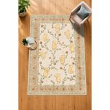 Olden Rug Winnie The pooh Ayıcık Bahçesi Çiçek Desenli Çocuk Odası Halısı Yıkanabilir Kaymaz Taban Pamuk Dokuma Kilim