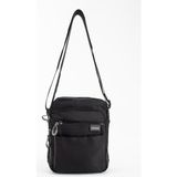 Oldso Sanmorris Unisex Çok Bölmeli Suya Dayanıklı Paraşüt Kumaş Çapraz Çanta - Standart - Siyah