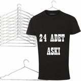 Olgun Home 24 Adet Metal Elbise Askısı Kıyafet Askısı - Siyah