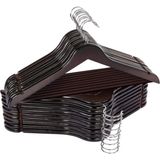 Olgun Home 6 Adet Ahşap Görünümlü Plastik Kıyafet Ve Elbise Askısı Siyah