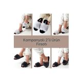 olgun slipper 2li Tüylü Şık Ev Terliği