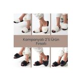 olgun slipper 2'li Tüylü Şık Terlik