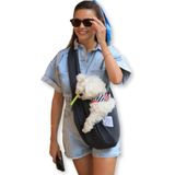 Oli And Lui Koyu Gri Köpek Taşıma Çantası (Pet Sling – Ana Kucağı) Koyu Gri - Çok Renkli
