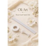 OLİ Art Beyaz Çiçek Yapım Seti 1,5 mm 60 cm Çiçek Teli 40 m Beyaz Çiçek Bandı 20 Adet Yapay Çiçek Tohumu