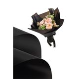 OLİ Art Çiçek Ambalaj Kağıdı Siyah 58x58cm 4 Adet Mat Çiçek Kağıdı Su Geçirmez OPP Çiçek Kağıdı