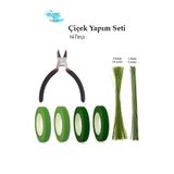 OLİ Art Çiçek Yapım Seti Aksesuarları 64 Parça Çiçek Bandı ve Çiçek Teli Yapışkanlı Çiçek Bandı Set
