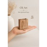 OLİ Art Kraft İpli Mini Karton Çanta 11x11x5 cm 10 Adet – Hediye Poşeti ve Takı Poşeti Minik P.oşet