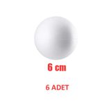 OLİ Art Strafor Top 6 Cm 6 Adet Köpük Boyanabilir Top Kapı Süsü Gezegen Sistemi Köpük Top 6cm 6 Adet