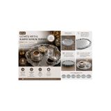OLİAHOME 6’lı Gümüş Metal Kahve Sunum Tepsisi 26x20 cm Paslanmaz Görünümlü Çay Kahve İkram Servis Tepsisi