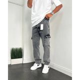 Oliggopol Erkek Mavi Baggy Kargo Pantolon Kot Kumaş Baggy - 31 - Antrasit - Gri