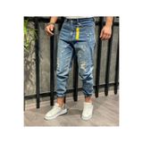 Oliggopol Erkek Mavi Paçası Lastikli Jogger Kot Pantolon Rahat Kesim Jean
