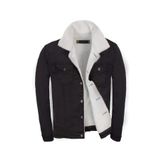 Oliggopol Erkek Siyah İçi Kürklü Kot Ceket & Mont