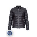 Oliggopol Erkek Siyah Slim Fit Içi Kürklü Su Geçirmez Şişme Deri Ceket & Mont