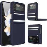 Olinea Galaxy Z Flip 4 Kılıf Belt Flip Kapak - Lacivert - 20W GaN Black