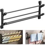 Olinea SN-30748 Siyah Duvara Monte 65 cm Çok Amaçlı Pratik Terlik Ayakkabı Havlu Düzenleyici