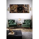 Olinpa ALTIN MÜCEVHERLİ YATAN LEOPAR FİGÜRLÜ LÜKS CAM SAAT EV OFİS HEDİYESİ