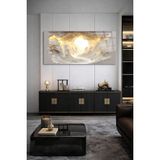 Olinpa Kırılmaz Cam Duvar Saati , Hem Tablo Hem Saat Bulutlar ve Ay Modern Tasarım Saat Ev Salon Saat Ofis Hediyesi - 50 x 110 cm