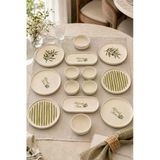 Oliva 14 Parça 6 Kişilik Handmade Stackable Seramik Tabak Seti Premium Sunum & Kahvaltı Takımı