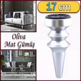 Oliva Mobilya Kanepe Koltuk Tv Ünitesi Baza Ayağı Zigon Orta Sehpası Ayak Ayakları Mat Gümüş 17 Cm