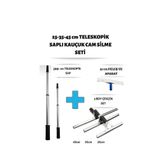 Oliva Nero Cam Silme Seti 3 Boy Çekçek 2 Metre Metal Teleskopik Sap 35 Peluş Pratik Kullanışlı Pencere Yıkama