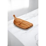 Olive Crafted Kişiye Özel Zeytin Ağacı El Oyması Saplı Sunum Tahtası ( 2 Bölmeli )