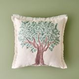 Olive Tree Baskılı Kırlent Kılıfı Bej (45X45 Cm) - Custom