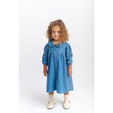 Oliven The Kid Bebe Yaka Önden Düğmeli Kız Çocuk Kot Elbise Mavi - 2 - 3 Yaş