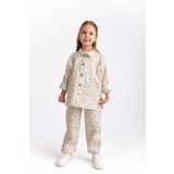 Oliven The Kid Çiçek Desenli Gabardin Kız Çocuk Ceket