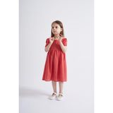 Oliven The Kid Kolları ve Beli Lastikli Kız Çocuk Elbise - 3 - 4 Yaş - Kiremit