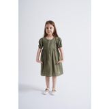 Oliven The Kid Kolları Ve Beli Lastikli Kız Çocuk Elbise Haki