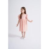 Oliven The Kid Kolları Ve Beli Lastikli Kız Çocuk Elbise Pembe