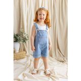 Oliven The Kid Unisex Ön Cep Detaylı Kısa Paça Kot Slopet Mavi