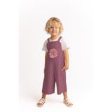 Oliven The Kid Unisex Tüğ Nakışlı Keten Salopet Mürdüm