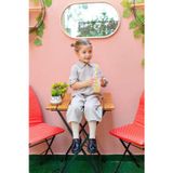 Oliven The Kid Yakalı Pileli Kız Çocuk Tulum Bej