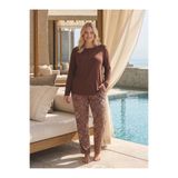 Olivera Büyük Beden Desenli Viskoz Kadın Pijama Takım