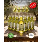 Olives %100 Doğal Taş Baskı Erken Hasat Premium Zeytinyağı 9 Lt (1 Lt x 9 Cam Şişe)